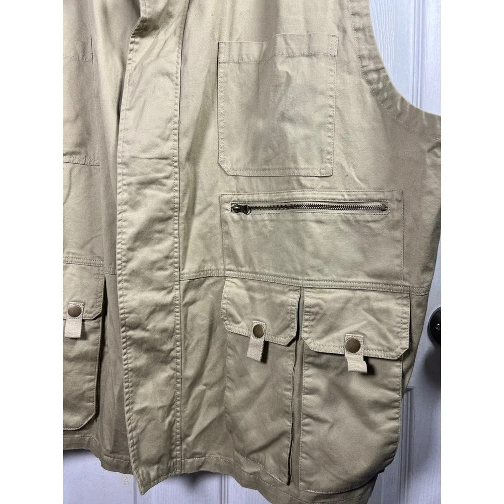 Boulder Creek Trading Company Mens 6XL Big Khaki Utility Cargo Fishing Vest Tan